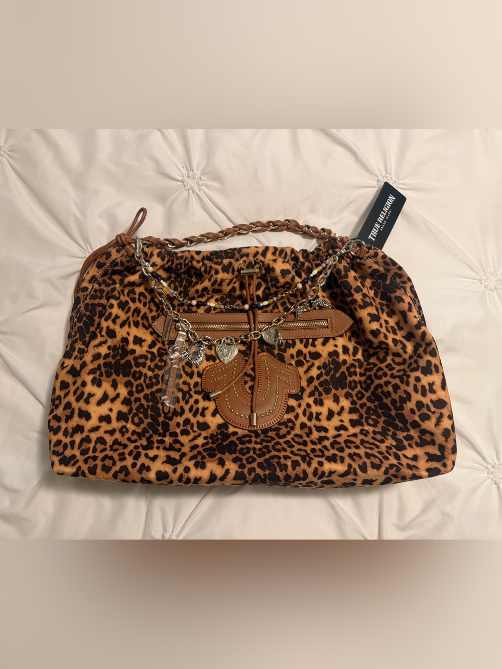 True Religion large drawstring hobo bag